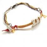 Silk braided bracelet, mix ..