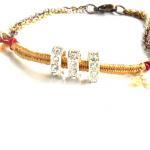 Silk braided bracelet, mix ..