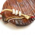Silk braided bracelet, mix ..