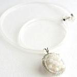 Moonstone necklace, Sterlin..