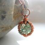 Copper wire wrapped pendant..