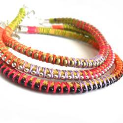 Friendship bracelet leather ball chain set of three