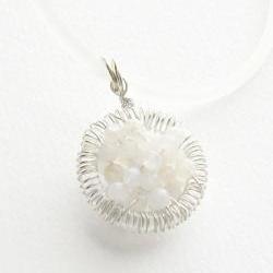 Moonstone necklace, Sterling Silver wire wrapped pendant, "Full of wishes" Fertility necklace, mother's day, gift for her under 30